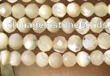 CTG1089 15.5 inches 2mm faceted round tiny mother of pearl beads