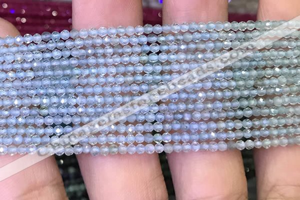 CTG1092 15.5 inches 2mm faceted round tiny quartz glass beads