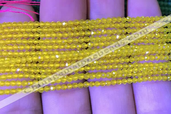 CTG1093 15.5 inches 2mm faceted round tiny quartz glass beads