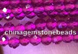 CTG1095 15.5 inches 2mm faceted round tiny quartz glass beads