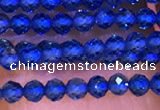 CTG1099 15.5 inches 2mm faceted round tiny quartz glass beads