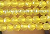 CTG1112 15.5 inches 3mm faceted round tiny yellow agate beads