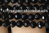 CTG1117 15.5 inches 3mm faceted round tiny black agate beads