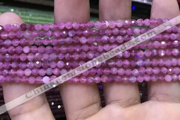 CTG1136 15.5 inches 3mm faceted round tiny imitation ruby beads