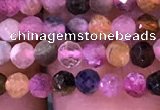 CTG1138 15.5 inches 3mm faceted round tiny tourmaline beads