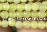 CTG1148 15.5 inches 3mm faceted round tiny lemon jade beads