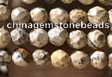 CTG1158 15.5 inches 3mm faceted round tiny picture jasper beads