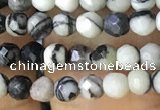 CTG1161 15.5 inches 3mm faceted round tiny black water jasper beads