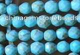 CTG1172 15.5 inches 3mm faceted round tiny turquoise beads
