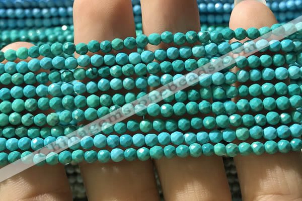 CTG1176 15.5 inches 3mm faceted round tiny turquoise beads