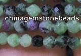 CTG1180 15.5 inches 3mm faceted round tiny ruby zoisite beads