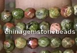 CTG1181 15.5 inches 3mm faceted round tiny unakite gemstone beads