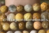 CTG1183 15.5 inches 3mm faceted round tiny fossil coral beads