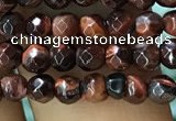 CTG1186 15.5 inches 3mm faceted round tiny red tiger eye beads