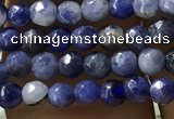 CTG1192 15.5 inches 3mm faceted round tiny blue spot stone beads