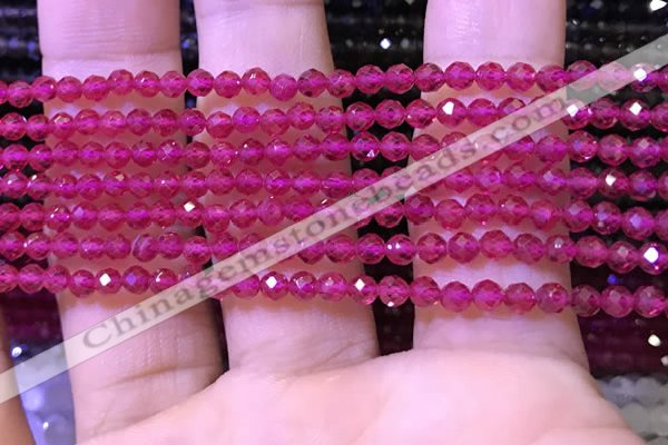 CTG1197 15.5 inches 3mm faceted round tiny quartz glass beads