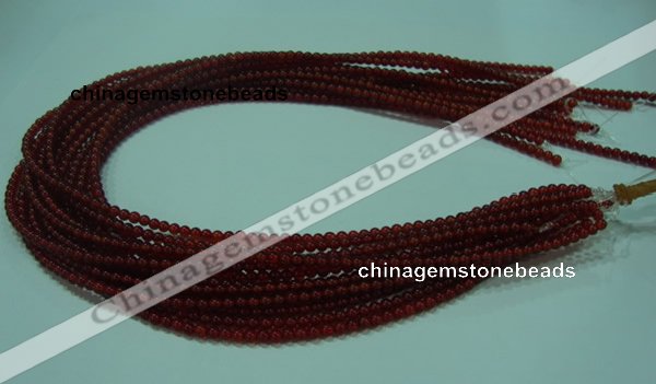 CTG12 15.5 inch 3mm round A grade tiny red agate beads wholesale