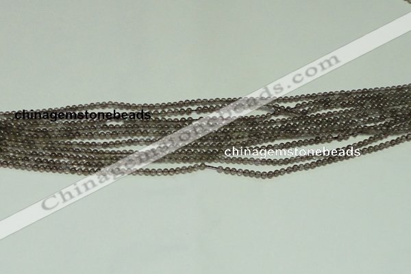 CTG120 15.5 inches 2mm round tiny smoky quartz beads wholesale