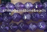 CTG1205 15.5 inches 4mm faceted round tiny amethyst beads