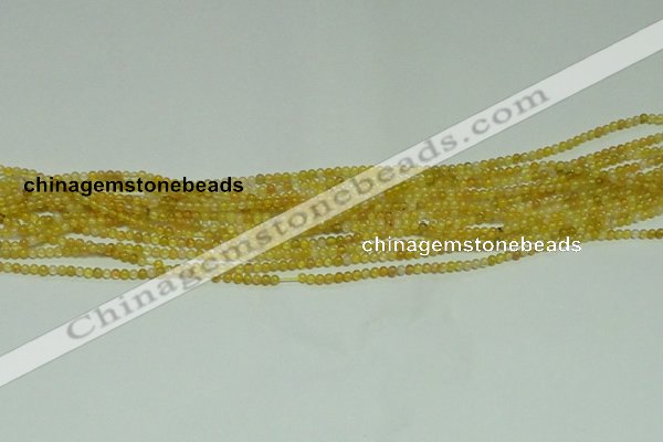 CTG121 15.5 inches 2mm round tiny yellow agate beads wholesale