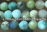 CTG1211 15.5 inches 4mm faceted round tiny chrysocolla beads