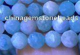 CTG1214 15.5 inches 4mm faceted round tiny amazonite beads