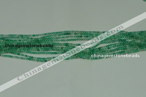 CTG122 15.5 inches 2mm round tiny green agate beads wholesale
