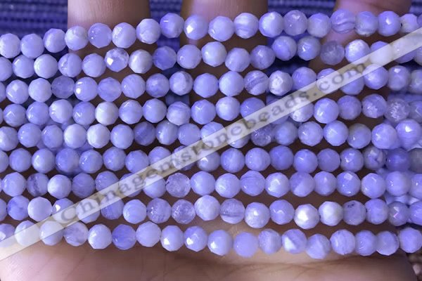 CTG1305 15.5 inches 5mm faceted round blue lace agate beads wholesale