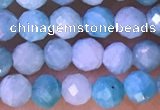 CTG1309 15.5 inches 4mm faceted round amazonite beads wholesale