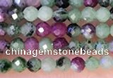 CTG1314 15.5 inches 2mm faceted round ruby zoisite beads