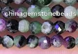 CTG1315 15.5 inches 3mm faceted round ruby zoisite beads