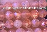 CTG1319 15.5 inches 4mm faceted round golden sunstone beads