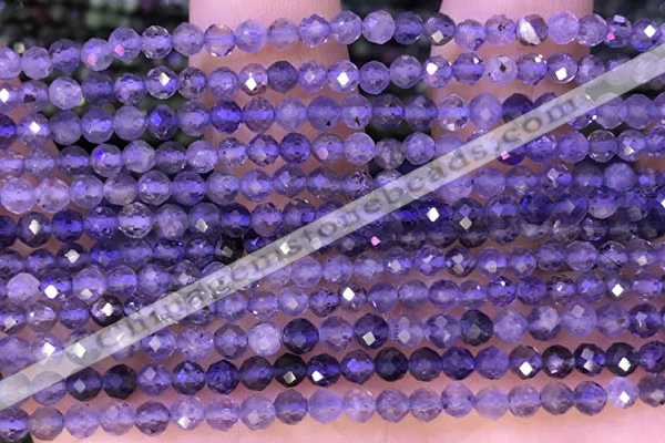 CTG1331 15.5 inches 4mm faceted round iolite beads wholesale