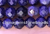 CTG1335 15.5 inches 4mm faceted round sapphire beads wholesale