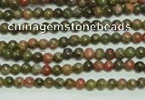 CTG134 15.5 inches 3mm round tiny unakite gemstone beads wholesale