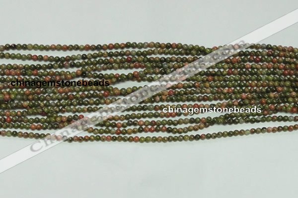 CTG134 15.5 inches 3mm round tiny unakite gemstone beads wholesale