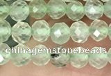 CTG1348 15.5 inches 4mm faceted round prehnite beads wholesale