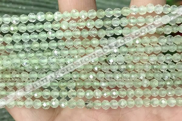 CTG1348 15.5 inches 4mm faceted round prehnite beads wholesale