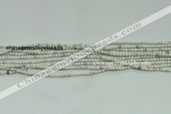 CTG135 15.5 inches 3mm round tiny white turquoise beads wholesale