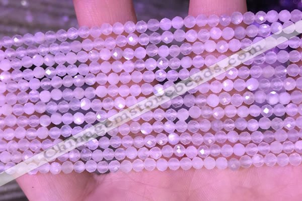 CTG1353 15.5 inches 4mm faceted round white moonstone beads