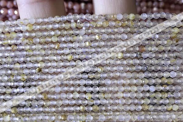 CTG1360 15.5 inches 2mm faceted round golden rutilated quartz beads