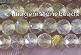 CTG1361 15.5 inches 3mm faceted round golden rutilated quartz beads