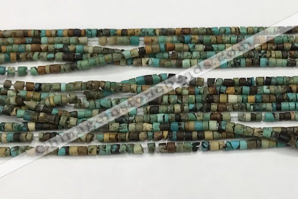 CTG1373 15.5 inches 2*2mm heishi tiny green turquoise beads