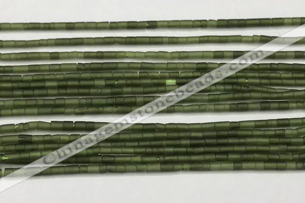 CTG1374 15.5 inches 1.5*2.5mm tube tiny green jade beads