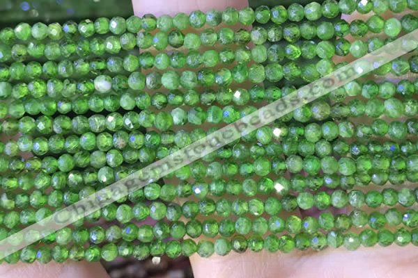 CTG1381 15.5 inches 2mm faceted round tiny diopside quartz beads