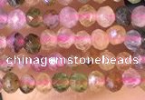 CTG1384 15.5 inches 2mm faceted round tiny tourmaline beads