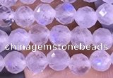 CTG1394 15.5 inches 4mm faceted round tiny white moonstone beads