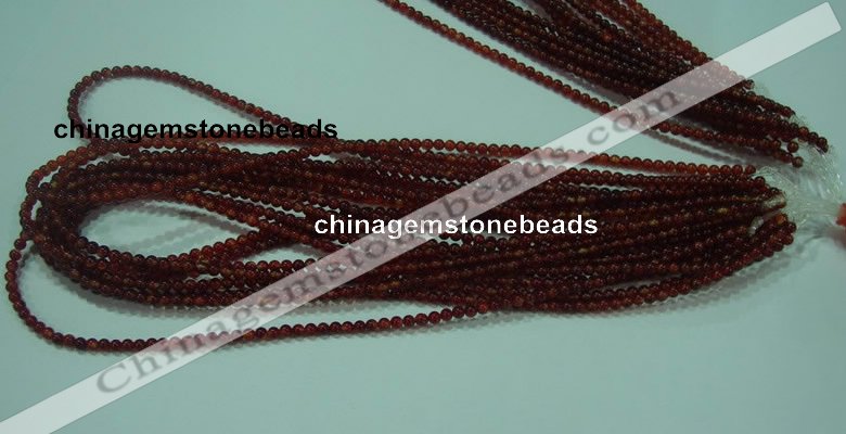 CTG14 15.5 inch 3mm round B grade tiny red agate beads wholesale