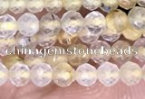 CTG1405 15.5 inches 2mm faceted round golden rutilated quartz beads