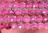 CTG1406 15.5 inches 2mm faceted round strawberry quartz beads